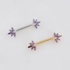 FLORAL BUTTERFLY WING PATTERN MARQUISE CZ 316L SURGICAL STEEL NIPPLE RING FLORAL BUTTERFLY WING PATTERN MARQUISE CZ 316L SURGICAL STEEL NIPPLE RING